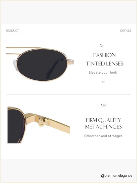Trendy Oval Sunglasses Retro 90s Metal Small Frame main image 4